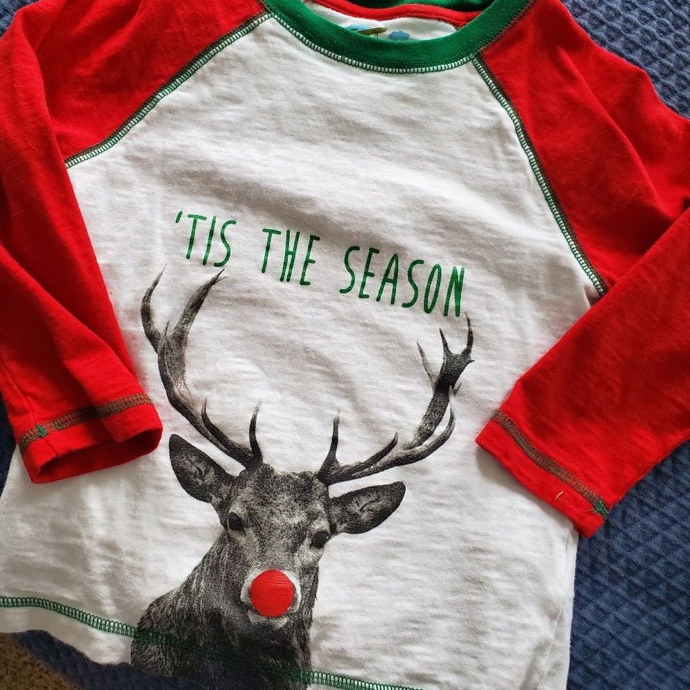Boy's Rudolph Baseball Tee 🦌🎄 Christmas Shirt